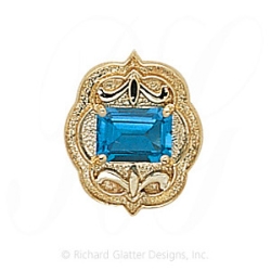 GS255 BT - 14 Karat Gold Blue Topaz Slide 